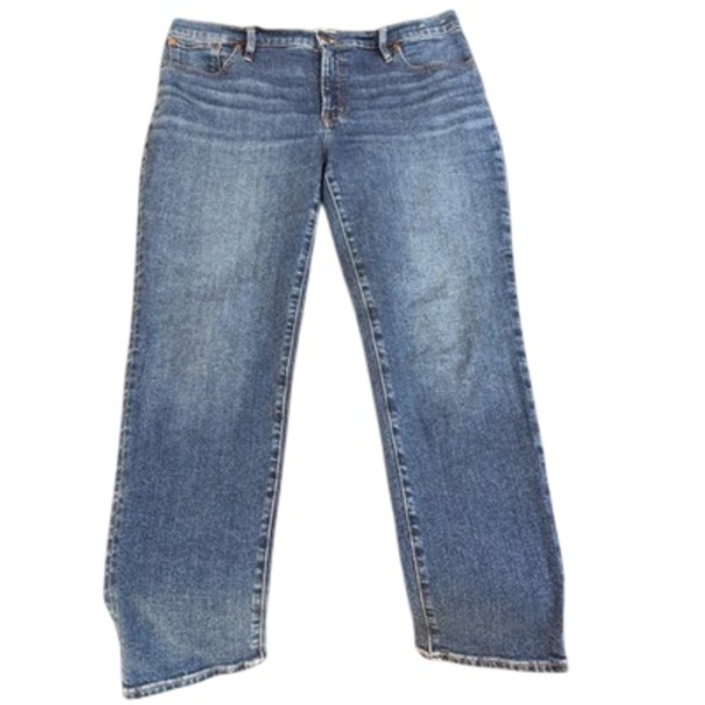 Madewell High Rise Straight Leg Jeans Stretch Womens 32 Blue Zip Fly Excellent